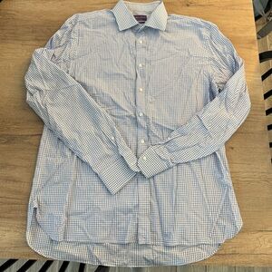 Ralph Lauren Men's Blue and White Button-Down Shirt